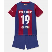 Barcelona Vitor Roque #19 Domáci Detský futbalový dres 2023-24 Krátky Rukáv (+ trenírky)